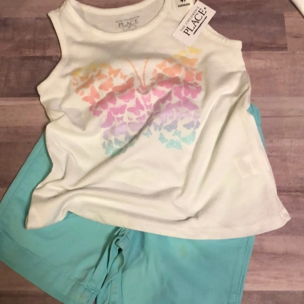 The Place (new)short set., aqua, size 3-4